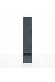 Hyperion Dolap 3 Raflı 2 Çekmeceli Tek Askılı 44x44x243 Antrasit-Antrasit