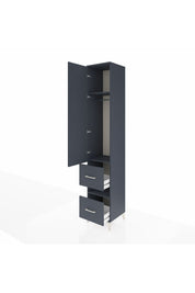 Hyperion Dolap 3 Raflı 2 Çekmeceli Tek Askılı 44x44x243 Antrasit-Antrasit