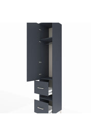 Hyperion Dolap 3 Raflı 2 Çekmeceli Tek Askılı 44x44x243 Antrasit-Antrasit