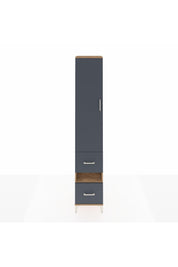 Hyperion Dolap 3 Raflı 2 Çekmeceli Tek Askılı 44x44x243 Çam-Antrasit