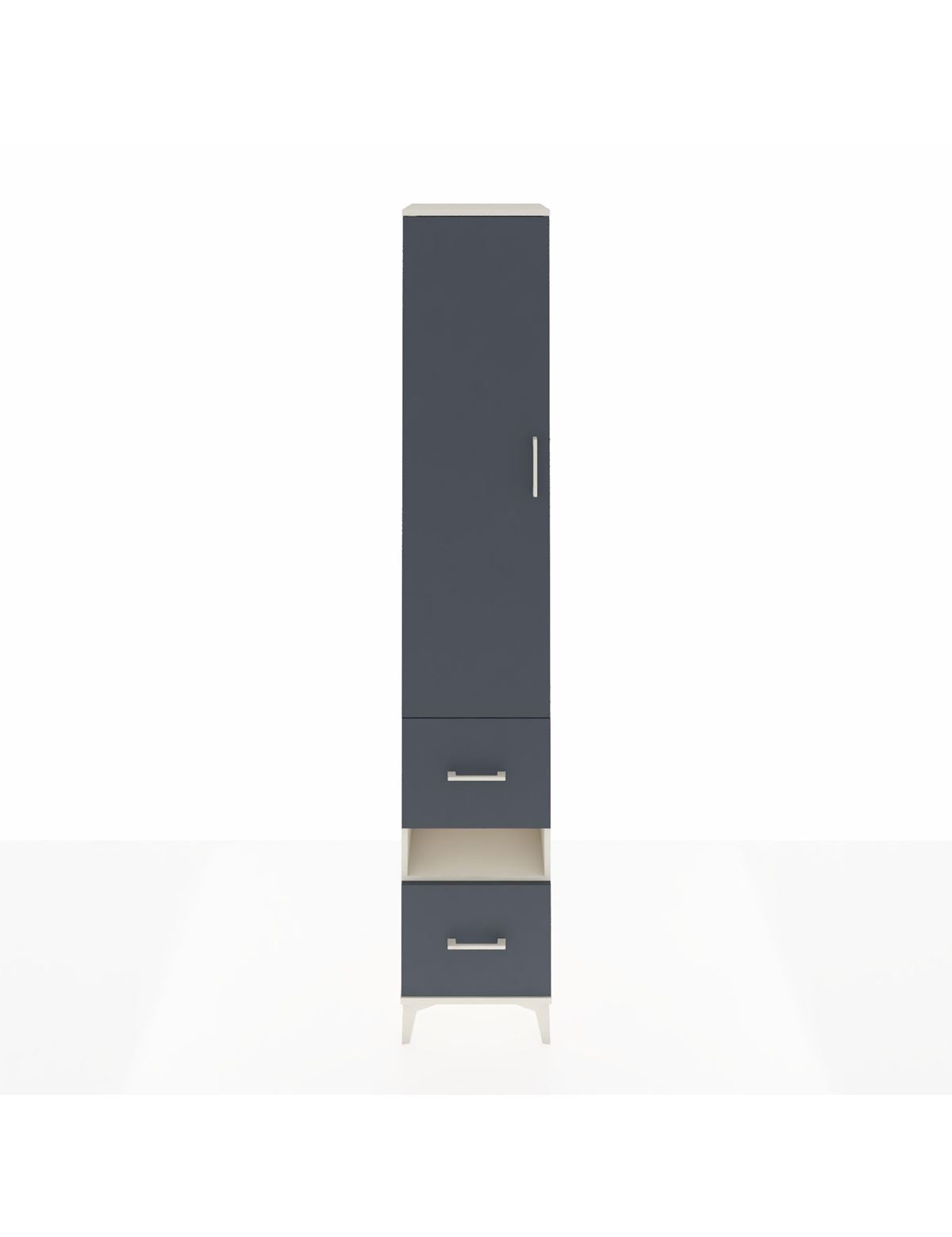 Hyperion Dolap 5 Raflı 2 Çekmeceli Tek Kapaklı 44x44x243 Aytaşı-Antrasit