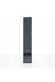 Hyperion Dolap 5 Raflı 2 Çekmeceli Tek Kapaklı 44x44x243 Antrasit-Antrasit