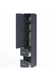 Hyperion Dolap 5 Raflı 2 Çekmeceli Tek Kapaklı 44x44x243 Antrasit-Antrasit