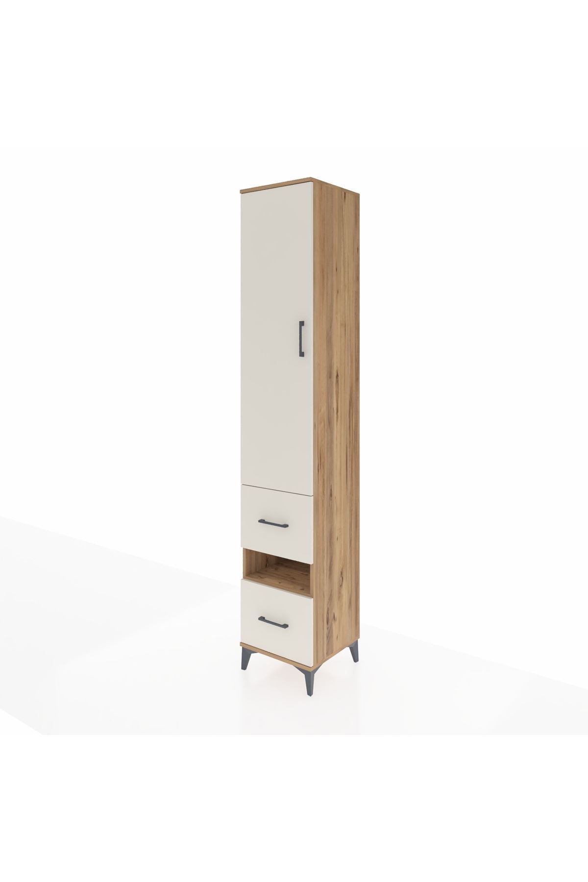 Hyperion Dolap 5 Raflı 2 Çekmeceli Tek Kapaklı 44x44x243 Çam-Aytaşı