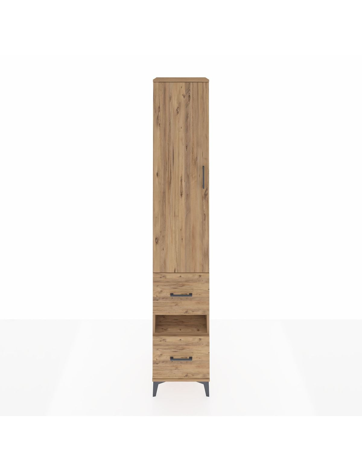 Hyperion Dolap 5 Raflı 2 Çekmeceli Tek Kapaklı 44x44x243 Çam-Çam