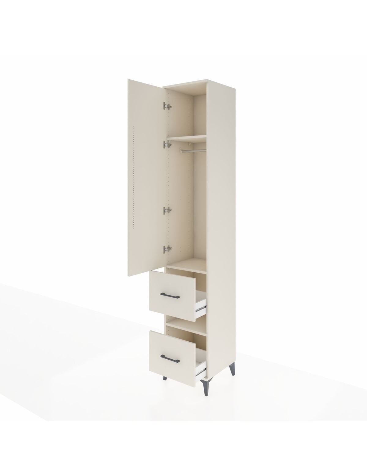 Hyperion Dolap 3 Raflı 2 Çekmeceli Tek Askılı 44x44x243 - S64M164V1B