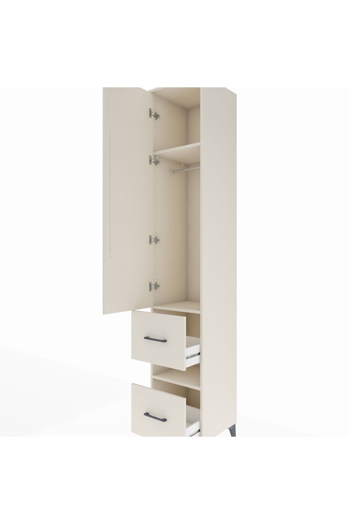 Hyperion Dolap 3 Raflı 2 Çekmeceli Tek Askılı 44x44x243 Aytaşı-Aytaşı