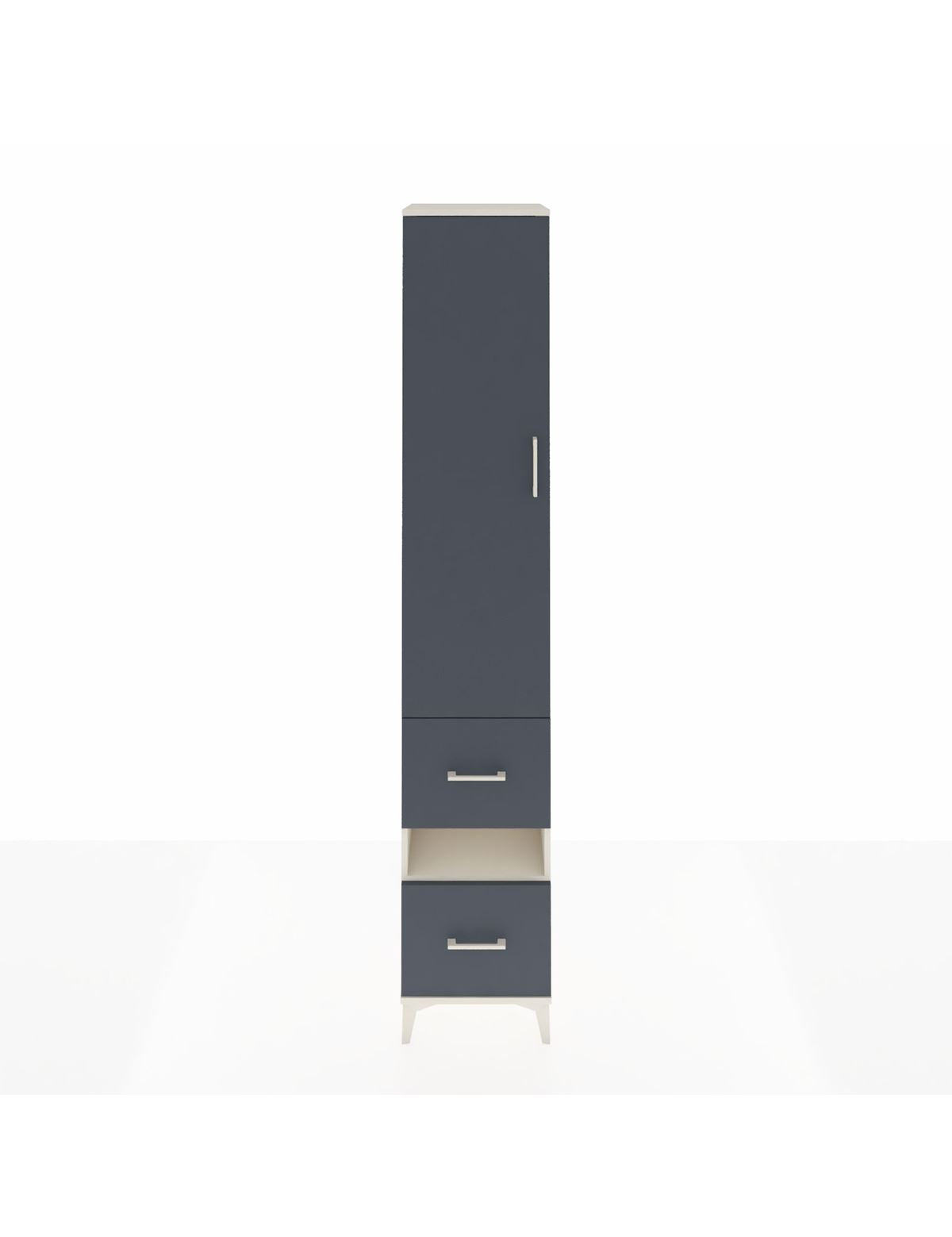 Hyperion Dolap 3 Raflı 2 Çekmeceli Tek Askılı 44x44x243 Aytaşı-Antrasit