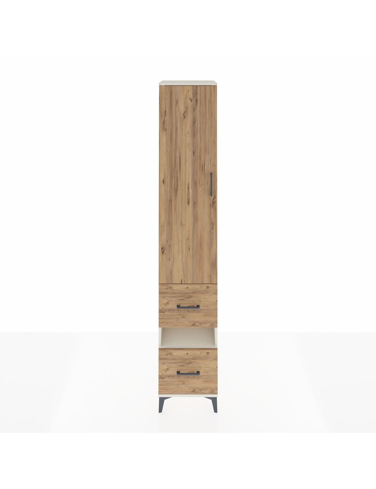 Hyperion Dolap 3 Raflı 2 Çekmeceli Tek Askılı 44x44x243 Aytaşı-Çam