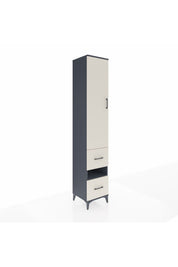 Hyperion Dolap 3 Raflı 2 Çekmeceli Tek Askılı 44x44x243 Antrasit-Aytaşı