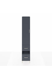 Hyperion Dolap 3 Raflı 2 Çekmeceli Tek Askılı 44x44x243 Antrasit-Antrasit