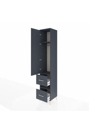 Hyperion Dolap 3 Raflı 2 Çekmeceli Tek Askılı 44x44x243 Antrasit-Antrasit