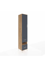 Hyperion Dolap 3 Raflı 2 Çekmeceli Tek Askılı 44x44x243 Çam-Antrasit