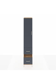 Hyperion Dolap 3 Raflı 2 Çekmeceli Tek Askılı 44x44x243 Çam-Antrasit