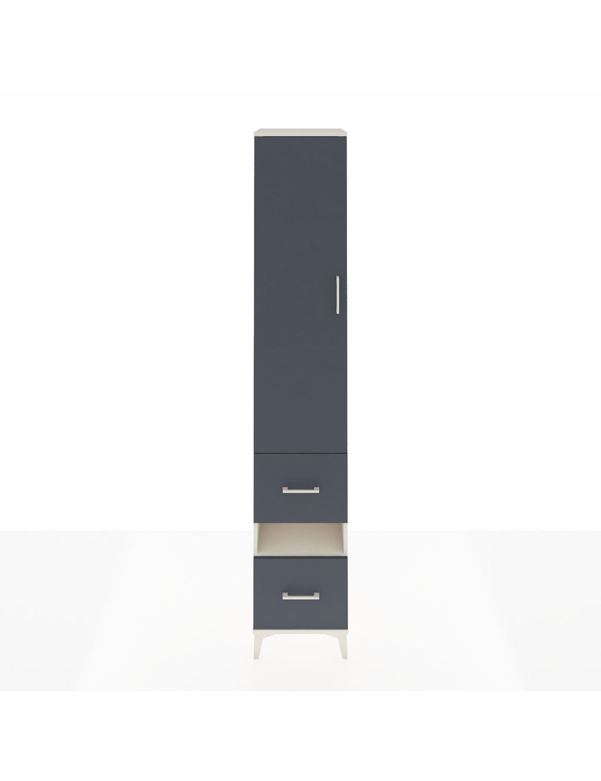 Hyperion Dolap 5 Raflı 2 Çekmeceli Tek Kapaklı 44x44x243 Aytaşı-Antrasit