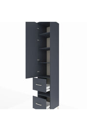 Hyperion Dolap 5 Raflı 2 Çekmeceli Tek Kapaklı 44x44x243 Antrasit-Antrasit