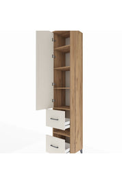 Hyperion Dolap 5 Raflı 2 Çekmeceli Tek Kapaklı 44x44x243 Çam-Aytaşı