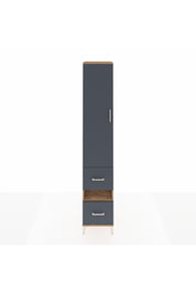 Hyperion Dolap 5 Raflı 2 Çekmeceli Tek Kapaklı 44x44x243 Çam-Antrasit