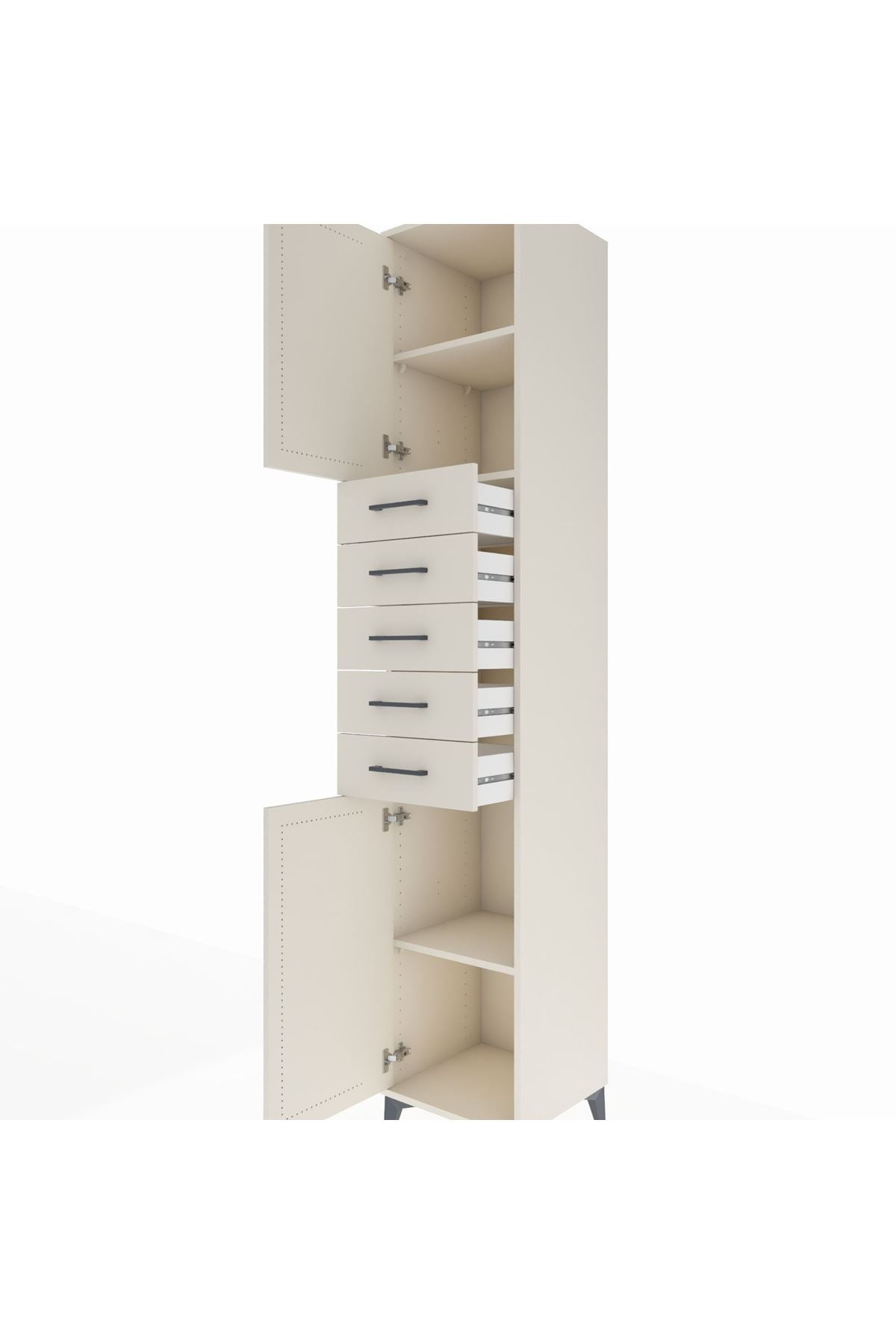 Hyperion Dolap 3 Raflı 5 Çekmeceli 2 Kapaklı 44x44x243 Aytaşı-Aytaşı