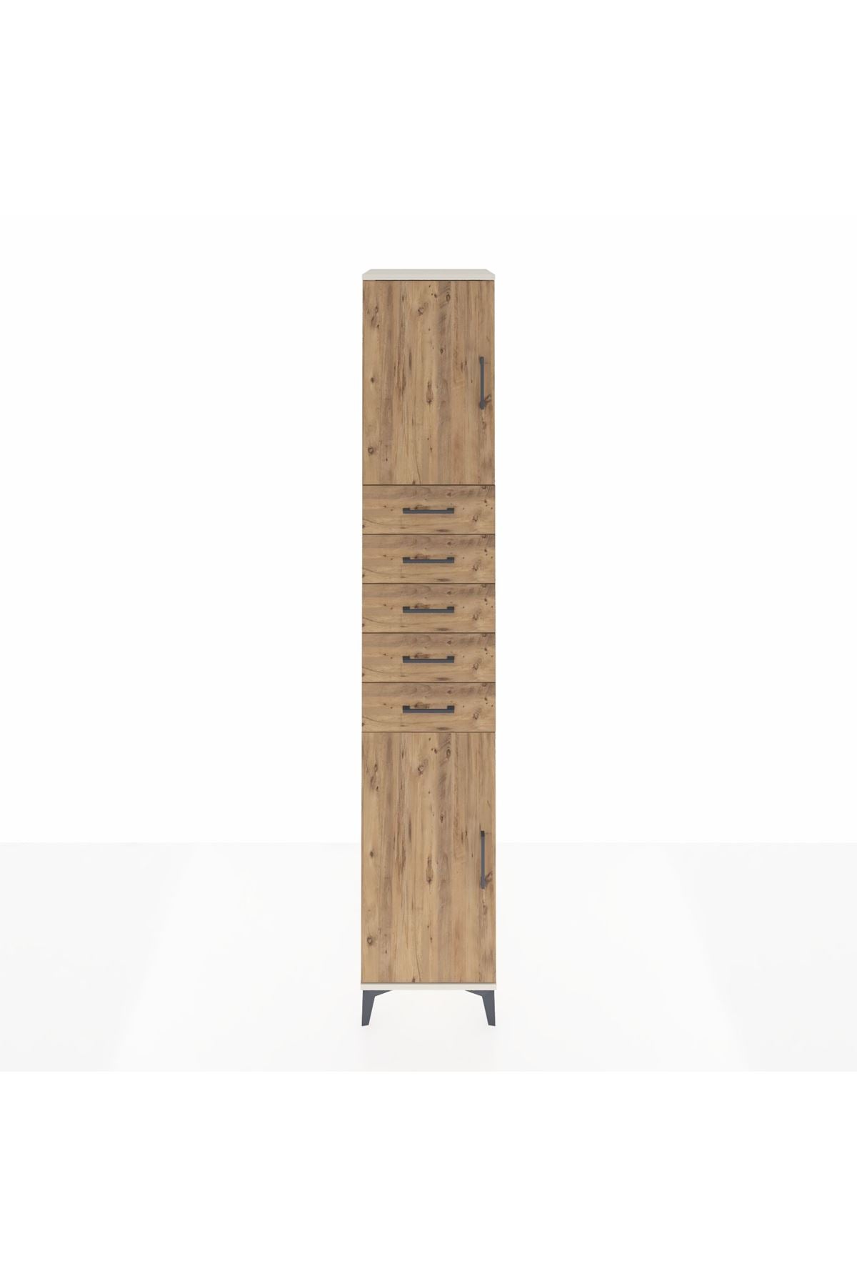 Hyperion Dolap 3 Raflı 5 Çekmeceli 2 Kapaklı 44x44x243 Aytaşı-Çam