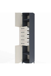 Hyperion Dolap 3 Raflı 5 Çekmeceli 2 Kapaklı 44x44x243 Antrasit-Aytaşı