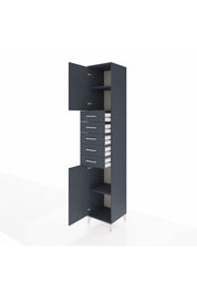 Hyperion Dolap 3 Raflı 5 Çekmeceli 2 Kapaklı 44x44x243 Antrasit-Antrasit