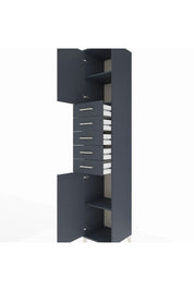 Hyperion Dolap 3 Raflı 5 Çekmeceli 2 Kapaklı 44x44x243 Antrasit-Antrasit