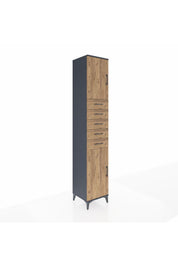 Hyperion Dolap 3 Raflı 5 Çekmeceli 2 Kapaklı 44x44x243 Antrasit-Çam