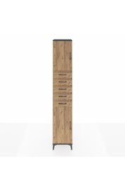 Hyperion Dolap 3 Raflı 5 Çekmeceli 2 Kapaklı 44x44x243 Antrasit-Çam