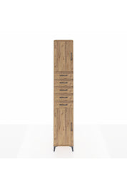 Hyperion Dolap 3 Raflı 5 Çekmeceli 2 Kapaklı 44x44x243 Çam-Çam