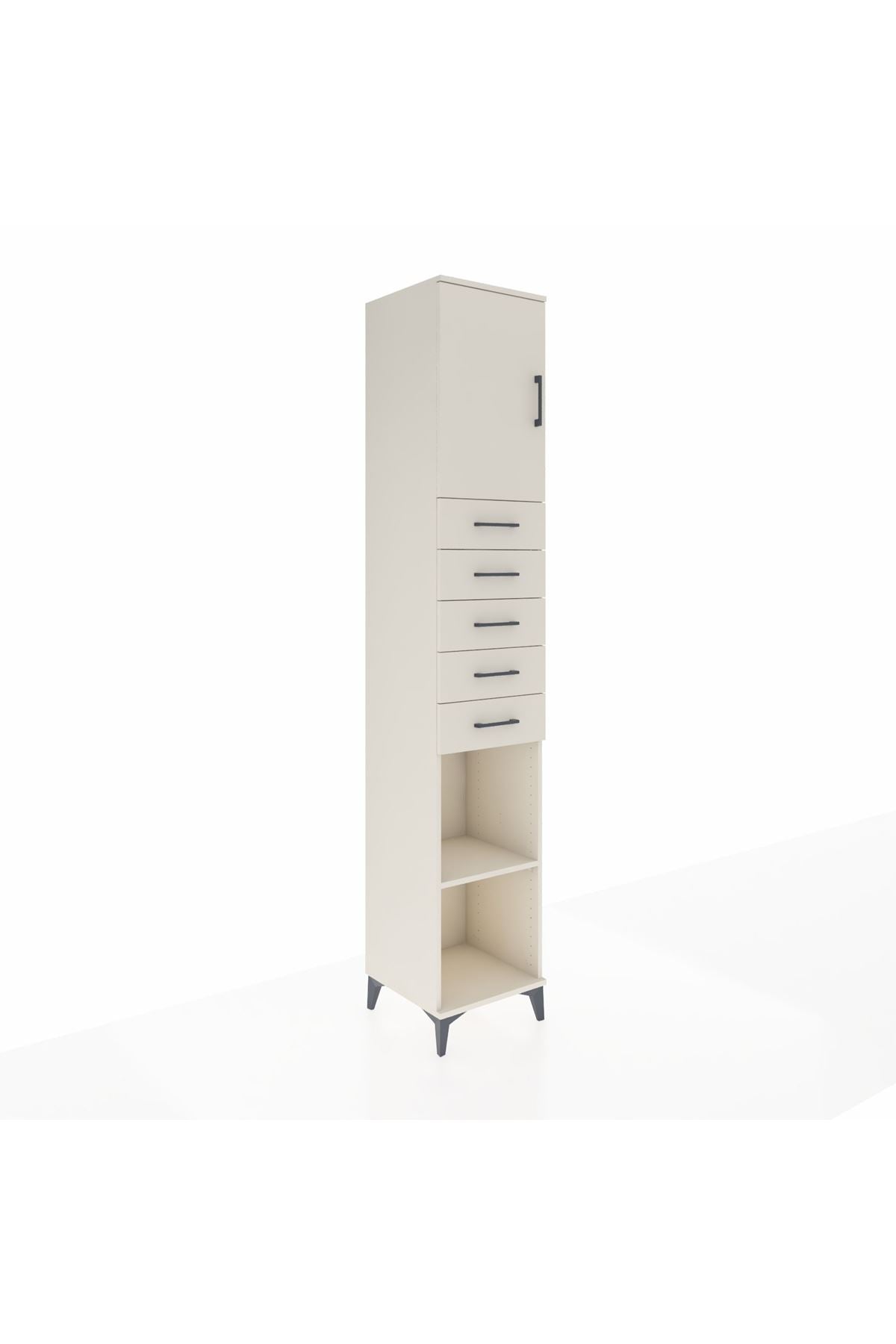 Hyperion Dolap 3 Raflı 5 Çekmeceli Tek Kapaklı 44x44x243 Aytaşı-Aytaşı