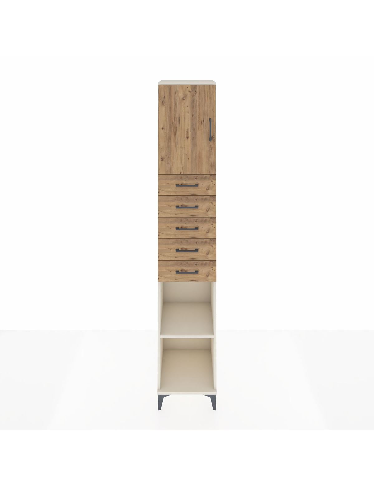 Hyperion Dolap 3 Raflı 5 Çekmeceli Tek Kapaklı 44x44x243 Aytaşı-Çam