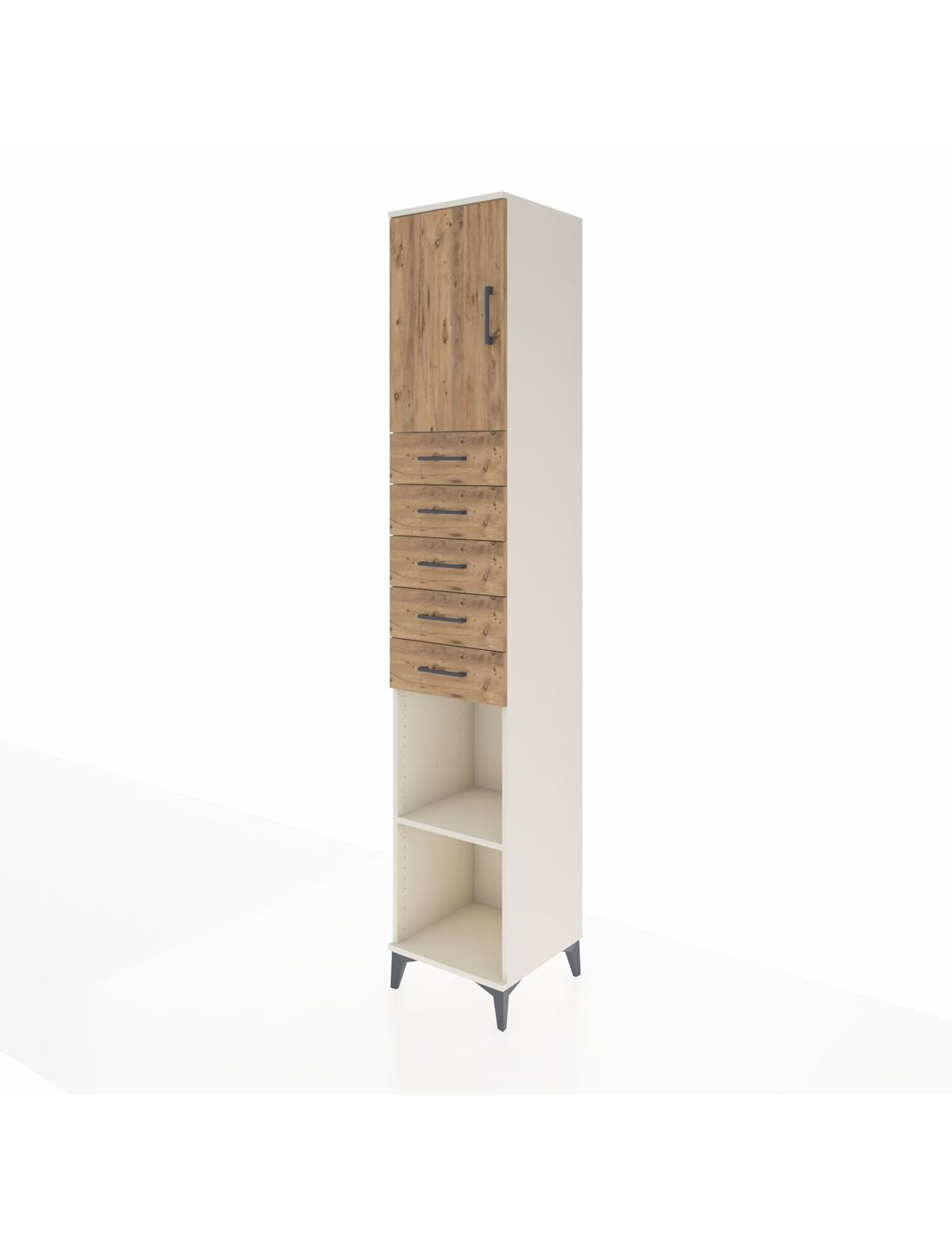 Hyperion Dolap 3 Raflı 5 Çekmeceli Tek Kapaklı 44x44x243 - S64M167V3B