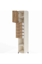 Hyperion Dolap 3 Raflı 5 Çekmeceli Tek Kapaklı 44x44x243 Aytaşı-Çam