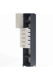 Hyperion Dolap 3 Raflı 5 Çekmeceli Tek Kapaklı 44x44x243 Antrasit-Aytaşı