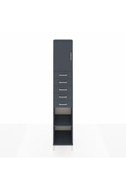 Hyperion Dolap 3 Raflı 5 Çekmeceli Tek Kapaklı 44x44x243 Antrasit-Antrasit