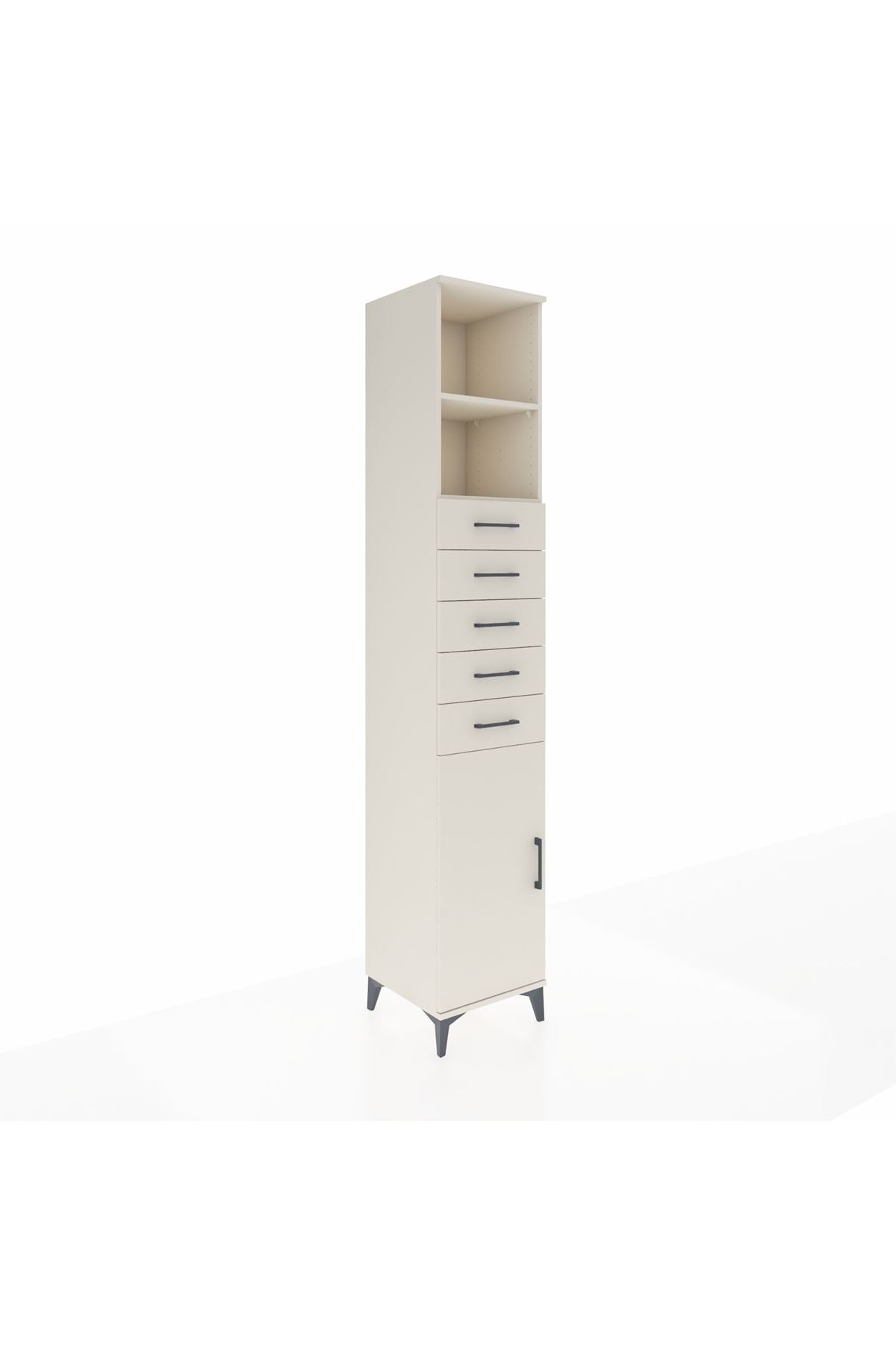 Hyperion Dolap 3 Raflı 5 Çekmeceli Tek Kapaklı 44x44x243 Aytaşı-Aytaşı