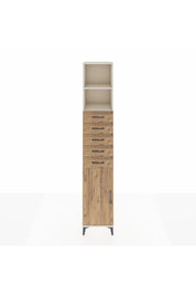 Hyperion Dolap 3 Raflı 5 Çekmeceli Tek Kapaklı 44x44x243 Aytaşı-Çam