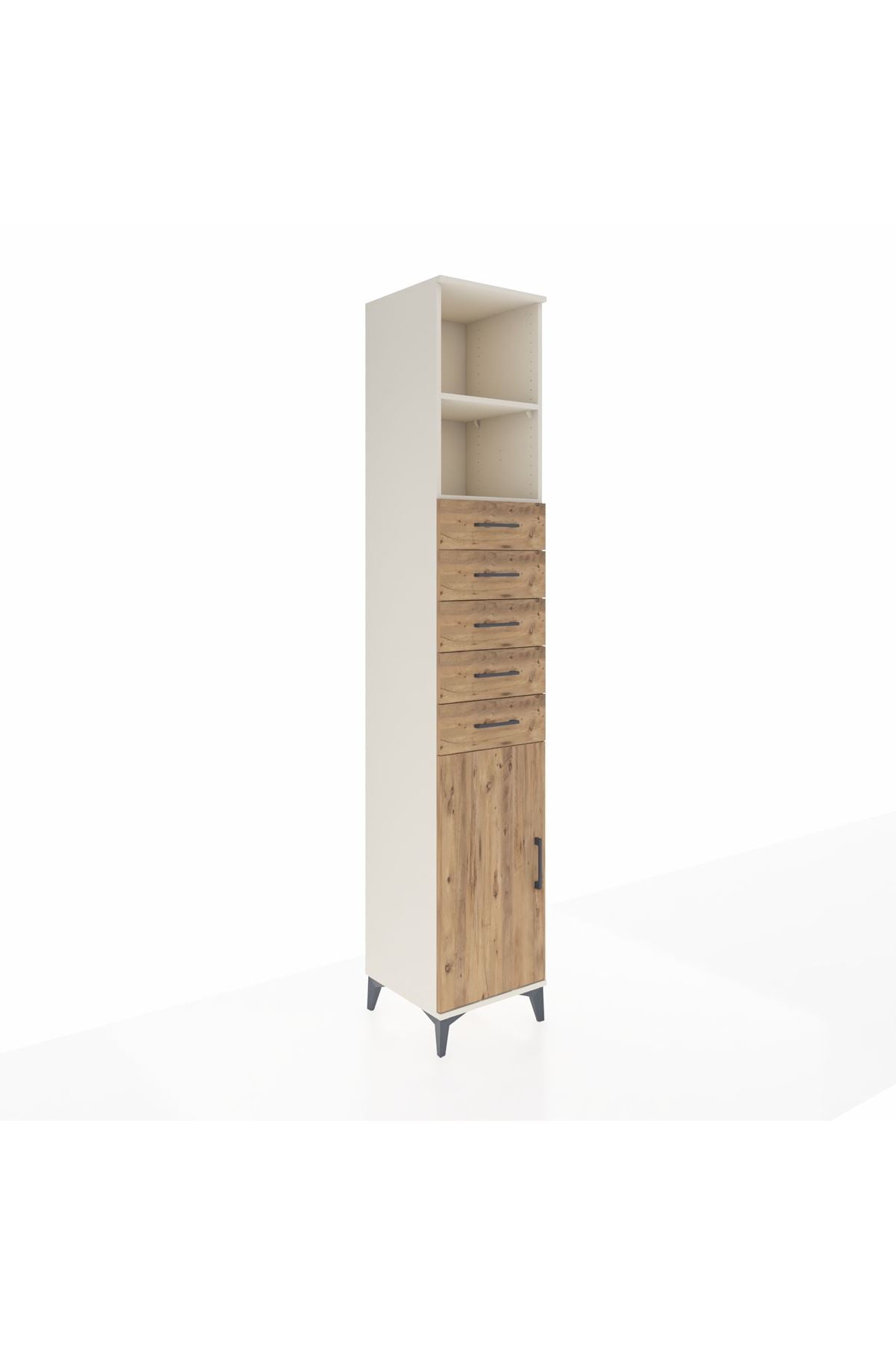 Hyperion Dolap 3 Raflı 5 Çekmeceli Tek Kapaklı 44x44x243 Aytaşı-Çam