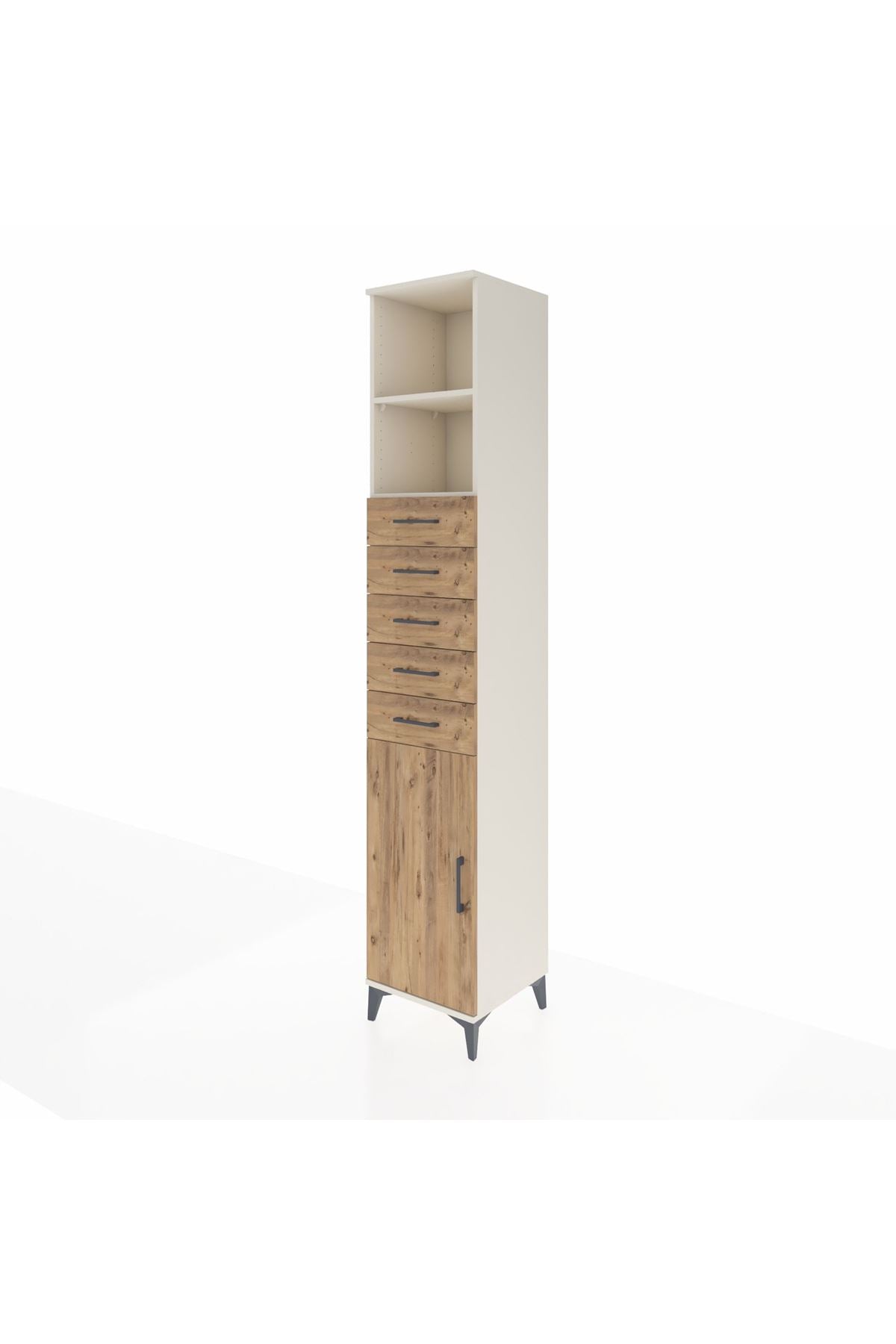 Hyperion Dolap 3 Raflı 5 Çekmeceli Tek Kapaklı 44x44x243 Aytaşı-Çam