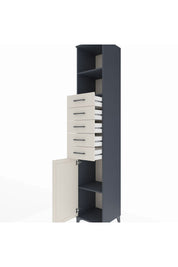 Hyperion Dolap 3 Raflı 5 Çekmeceli Tek Kapaklı 44x44x243 Antrasit-Aytaşı