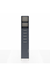 Hyperion Dolap 3 Raflı 5 Çekmeceli Tek Kapaklı 44x44x243 Antrasit-Antrasit