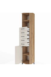 Hyperion Dolap 3 Raflı 5 Çekmeceli Tek Kapaklı 44x44x243 Çam-Aytaşı