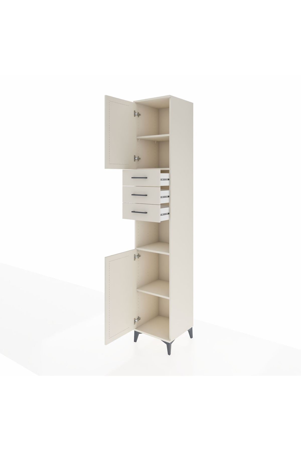 Hyperion Dolap 4 Raflı 3 Çekmeceli 2 Kapaklı 44x44x243 Aytaşı-Aytaşı