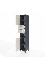 Hyperion Dolap 4 Raflı 3 Çekmeceli 2 Kapaklı 44x44x243 Antrasit-Aytaşı