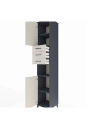 Hyperion Dolap 4 Raflı 3 Çekmeceli 2 Kapaklı 44x44x243 Antrasit-Aytaşı