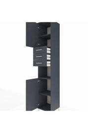 Hyperion Dolap 4 Raflı 3 Çekmeceli 2 Kapaklı 44x44x243 Antrasit-Antrasit