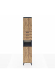 Hyperion Dolap 4 Raflı 3 Çekmeceli 2 Kapaklı 44x44x243 Antrasit-Çam