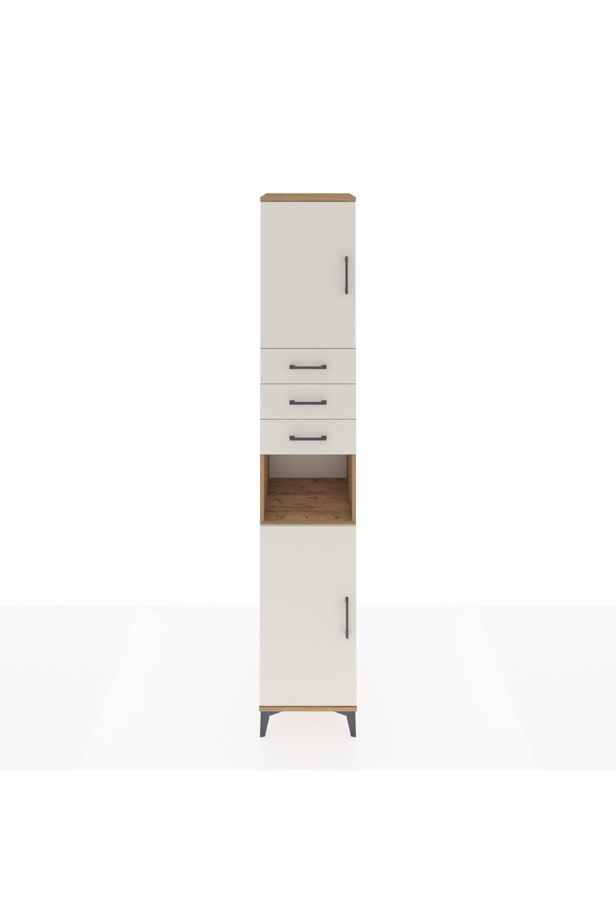 Hyperion Dolap 4 Raflı 3 Çekmeceli 2 Kapaklı 44x44x243 Çam-Aytaşı