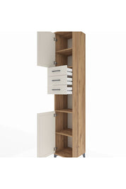 Hyperion Dolap 4 Raflı 3 Çekmeceli 2 Kapaklı 44x44x243 Çam-Aytaşı